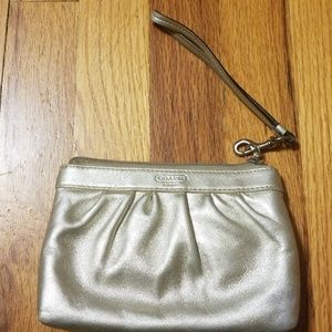 Light/Gold/Metallic Coach Wristlet